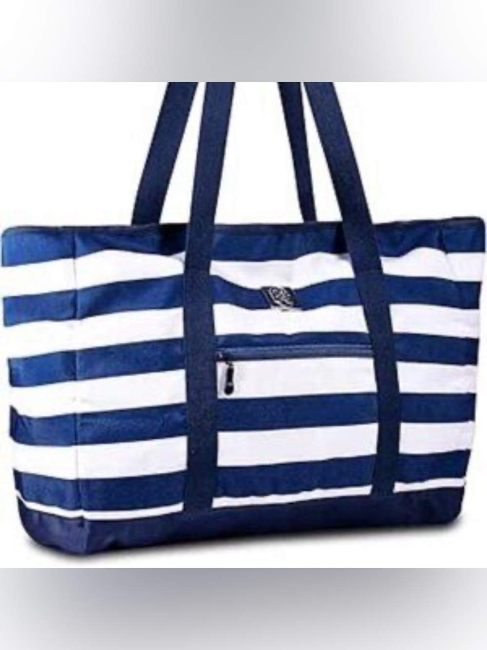 NWT Bang & Carson Blue White Striped Beach Tote Large Weekender Bag